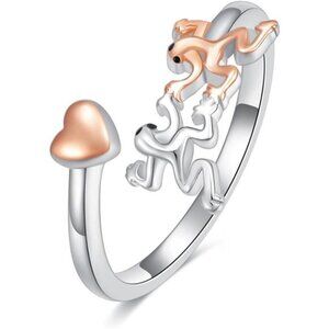 Frog Ring Sterling Silver Animal Jewelry Gift for Women 2 Pieces